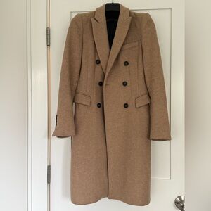 Zara Women’s Camel Double-Breasted Coat